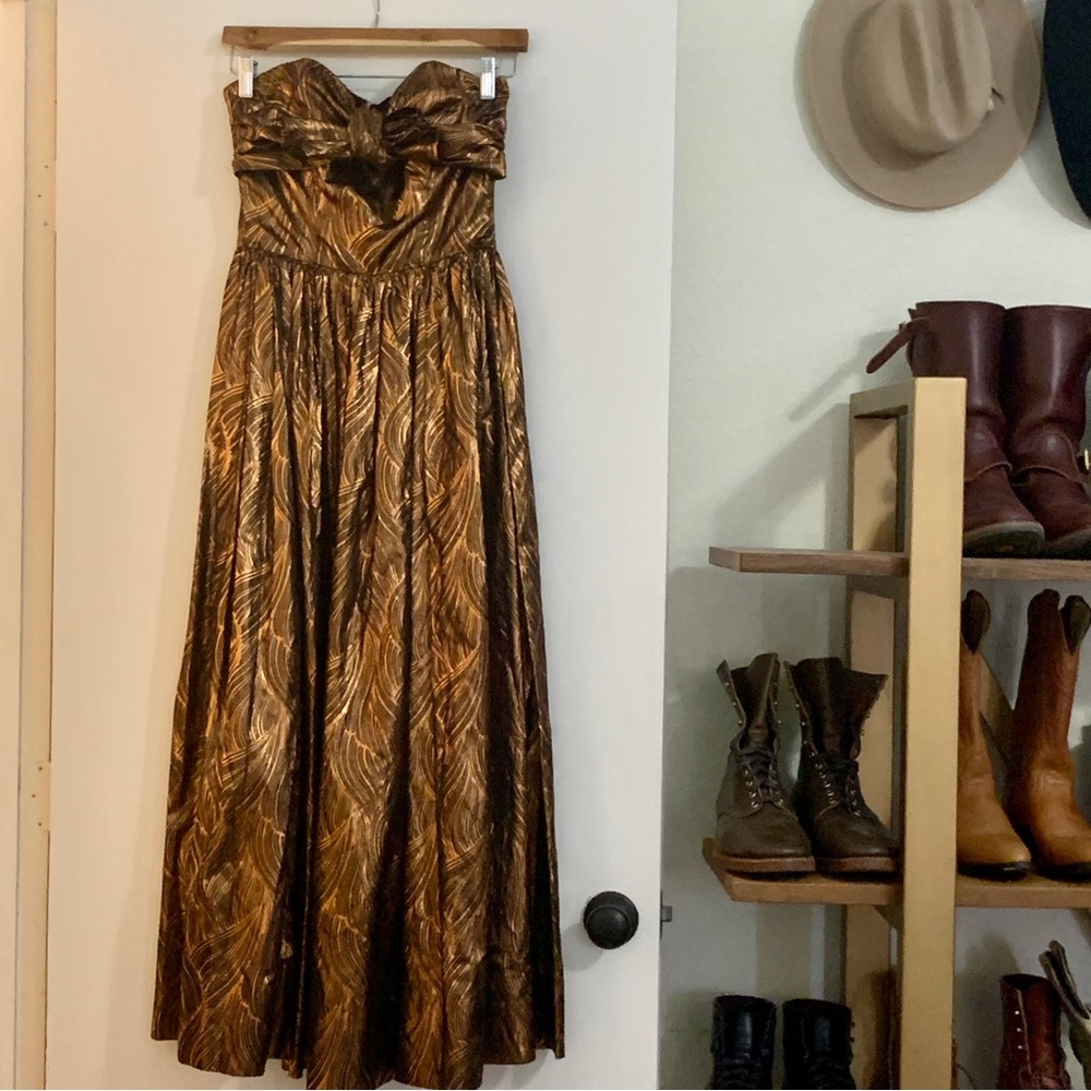 1950s bronze metallic dress